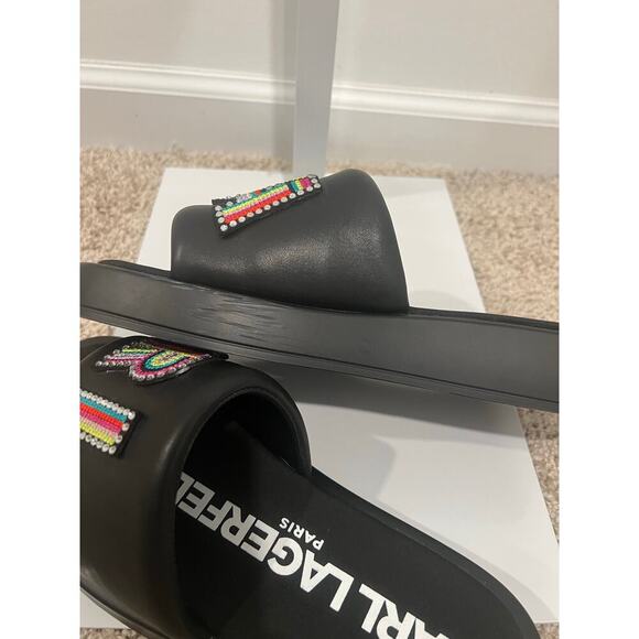 KARL LAGERFELD Opal Studs Platform Slide Sandal Sizw 10 M/ 41B - Picture 6 of 6
